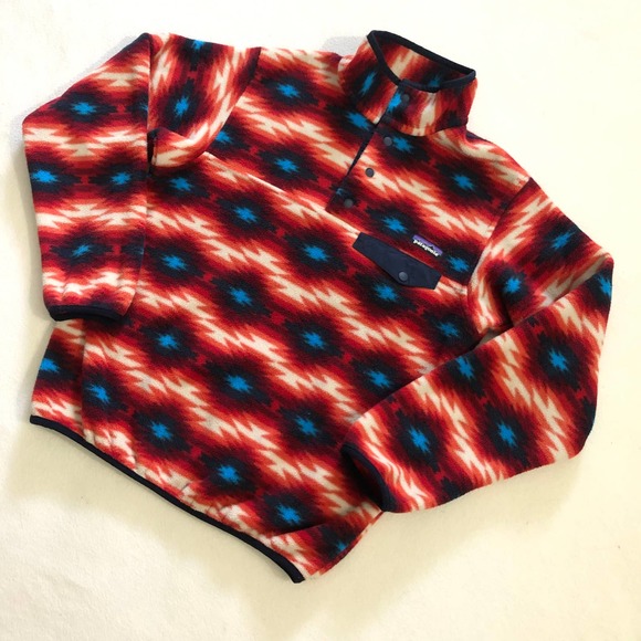 Patagonia Women Synchilla Snap T Fleece Pullover Aztec Wild Desert Print Top S - Picture 2 of 10